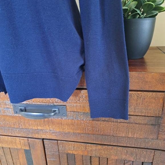 Karen Scott Cardigan Women's Medium Navy Blue Long Sleeved Sweater Button Up - Picture 5 of 13
